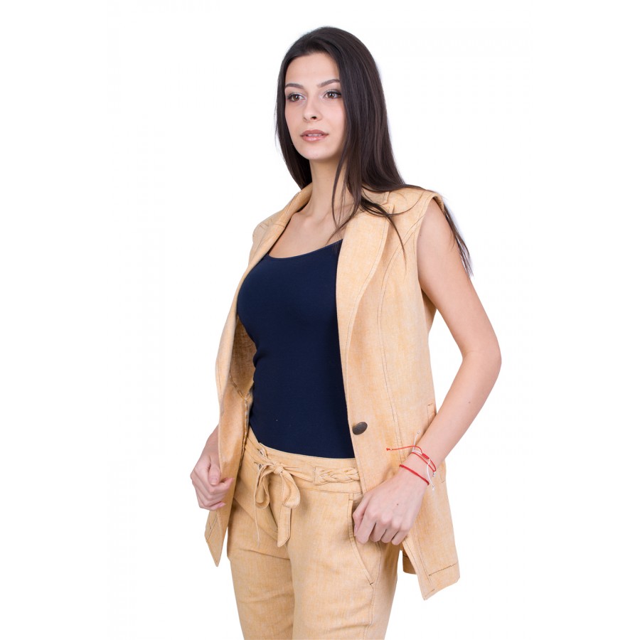 Linen vest deals and pants set